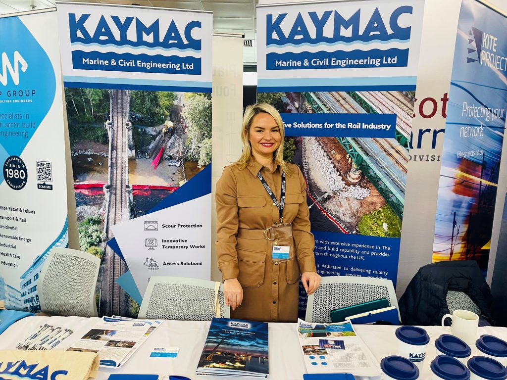 Rhiannon Crees-Moore and Kaymac's Stand at the Rail Infrastructure Networking Event In London